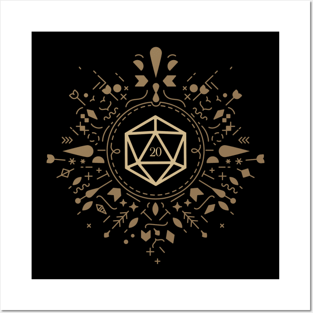 Polyhedral D20 Dice Abstract Emblem Tabletop RPG Wall Art by dungeonarsenal